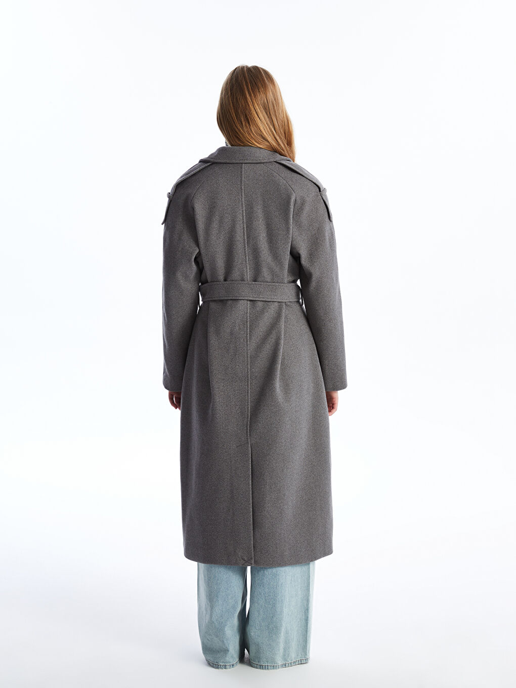 Col De Veste Pardessus Cachet Surdimensionné Pour Femmes-4