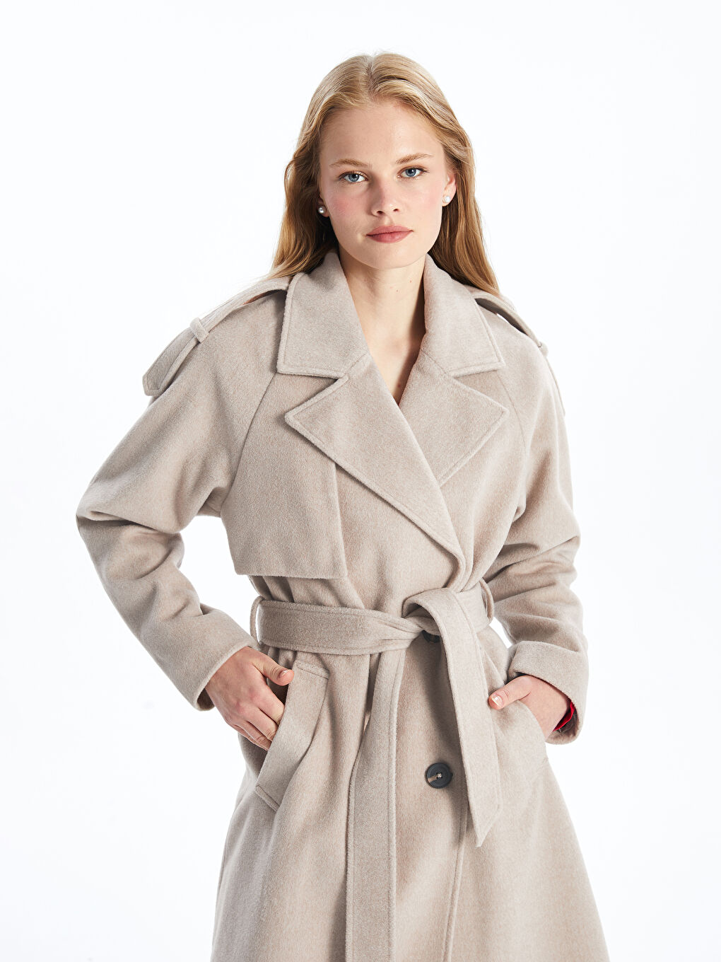 Jacket Neck Oversize Women's Cachet Overcoat-1