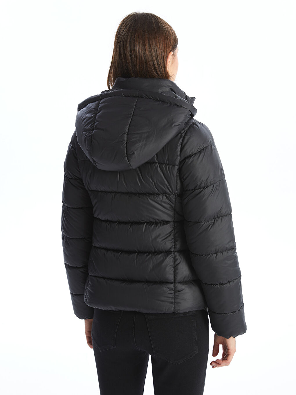 Geacă Matlasată cu Glugă pentru Femei-3