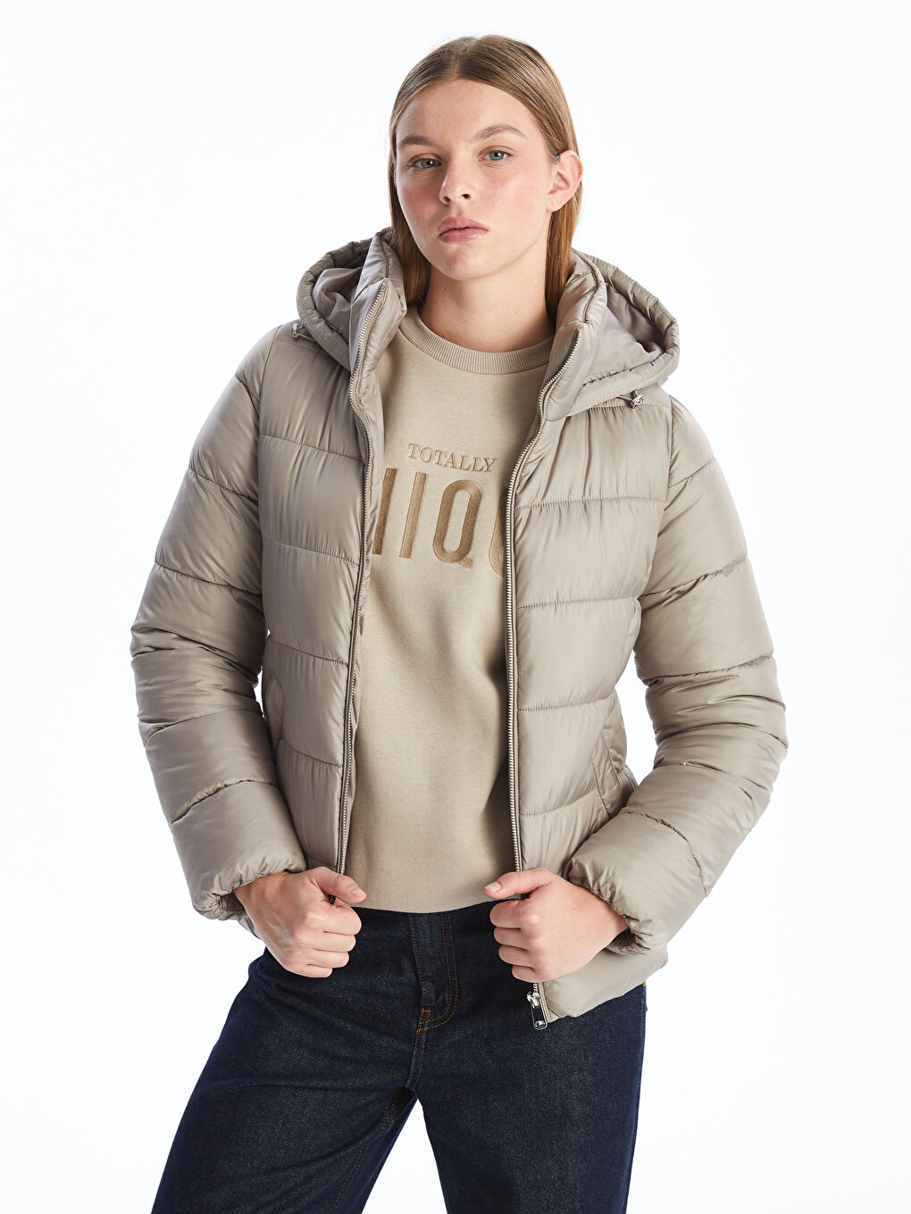 Geacă Matlasată cu Glugă pentru Femei