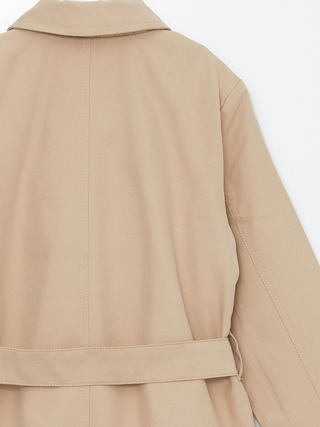 Hooded Basic Girls' Trench Coat-2