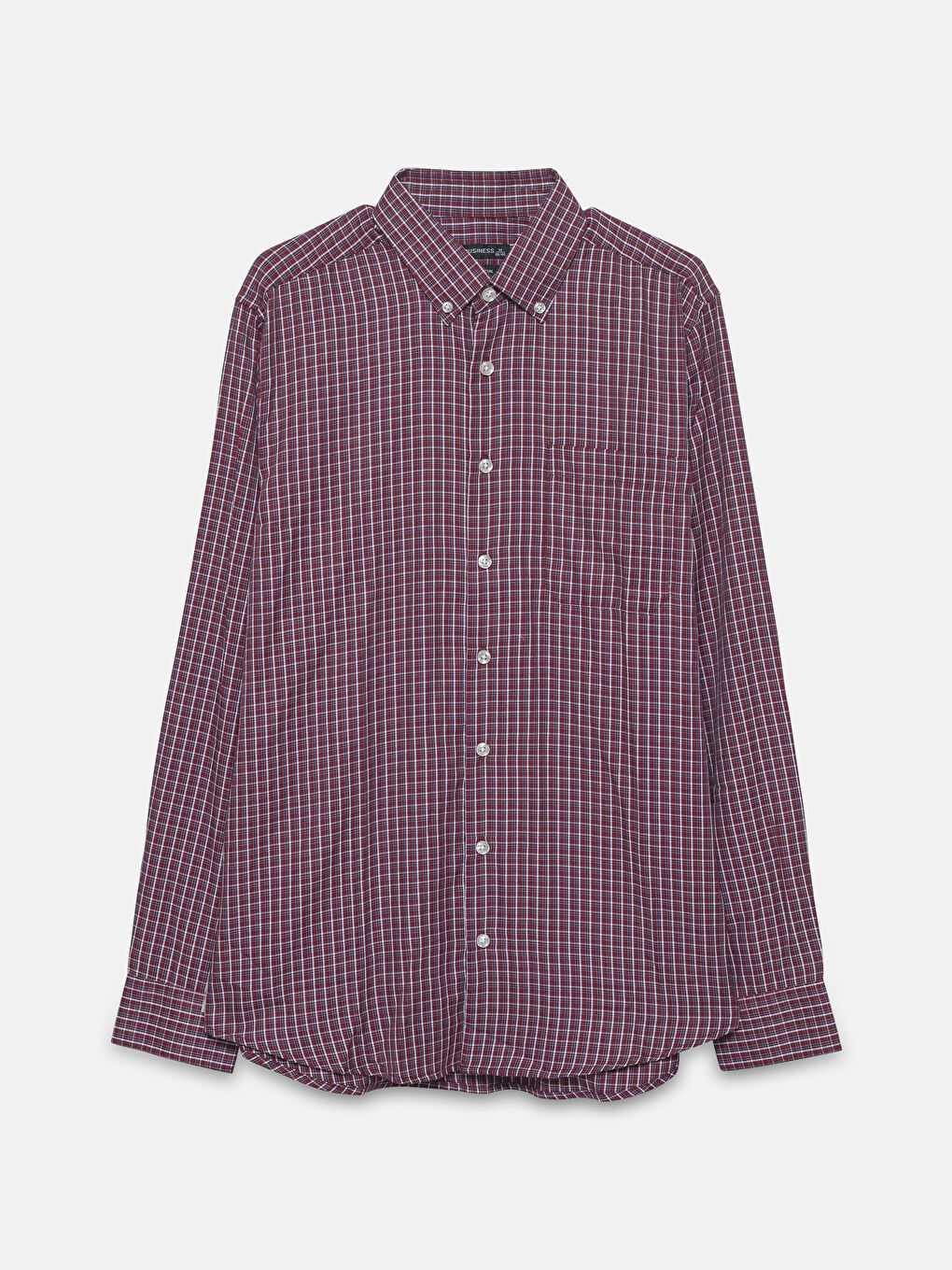 Regular Fit Long Sleeve Plaid Gabardine Men's Shirt