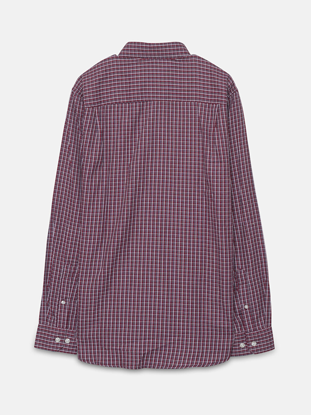 Regular Fit Long Sleeve Plaid Gabardine Men's Shirt-1