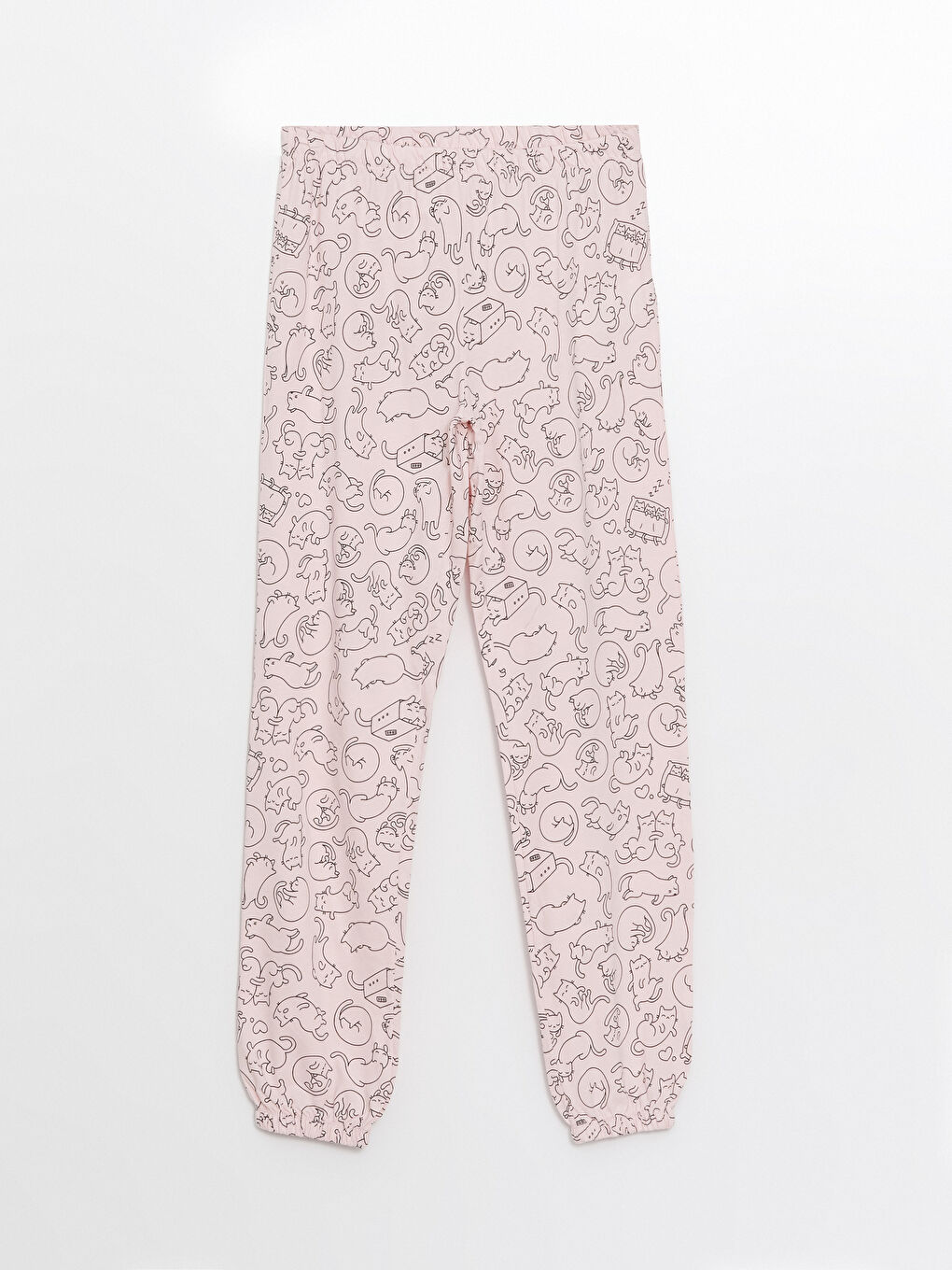 LCW DREAM Pembe Beli Lastikli Baskılı Kadın Pijama Alt