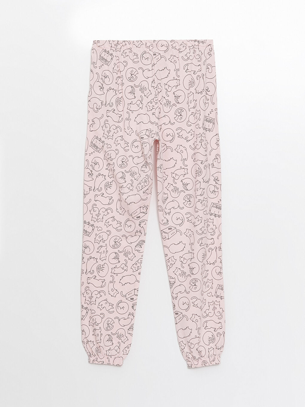 LCW DREAM Pembe Beli Lastikli Baskılı Kadın Pijama Alt - 1