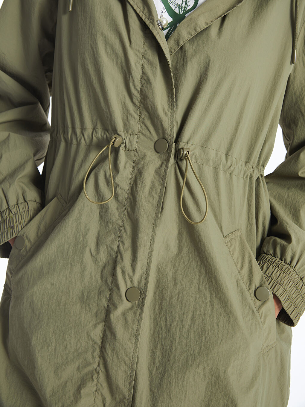 Women's Hooded Plain Raincoat-9