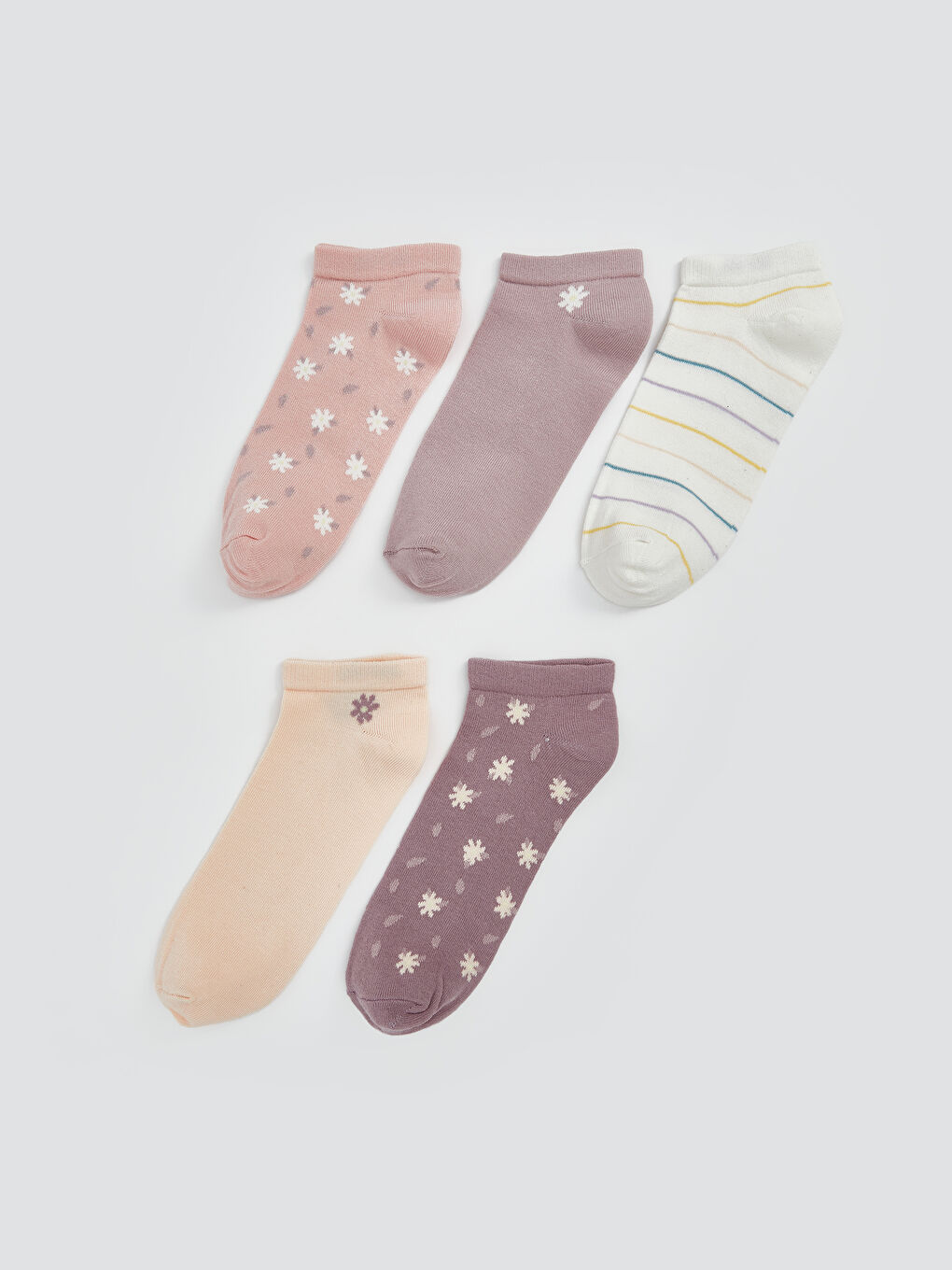 LCW DREAM Gemusterte Sneaker-Socken für Damen 5er-Pack -W41492Z8-G4V