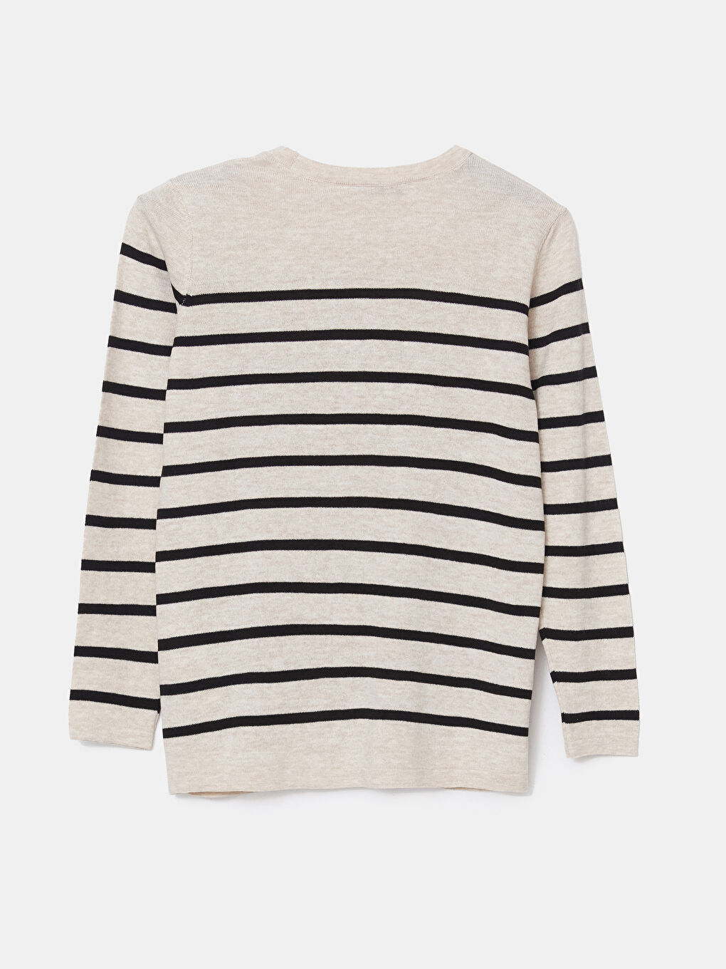 Crew Neck Striped Women's Knitwear Sweater -W41498Z8-LE4