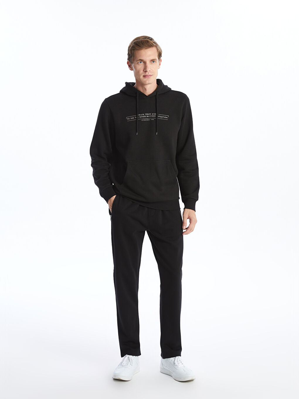 LCWAIKIKI Classic Long Sleeve Printed Men's Thick Hoodie -W41563Z8-CVL