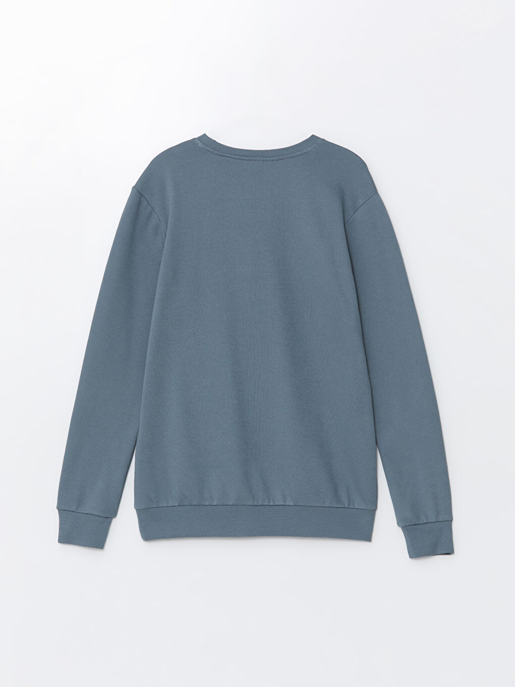 LCWAIKIKI Classic Mat İndigo Bisiklet Yaka Uzun Kollu Erkek Sweatshirt - 5