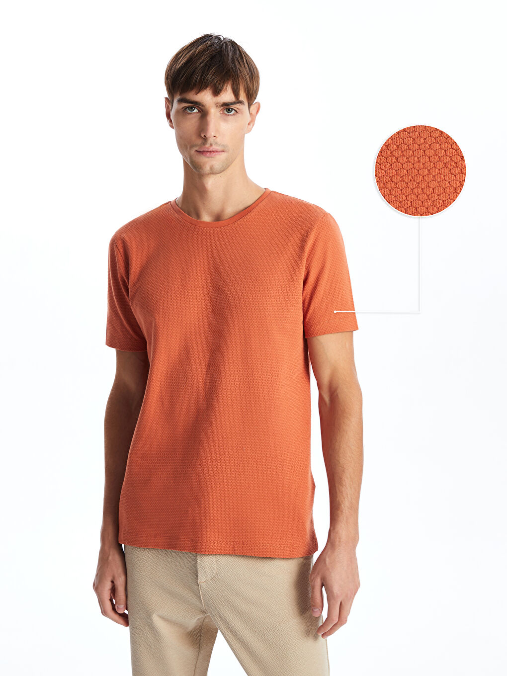 تيشيرت رجالي بياقة دائرية قماش جيرسي