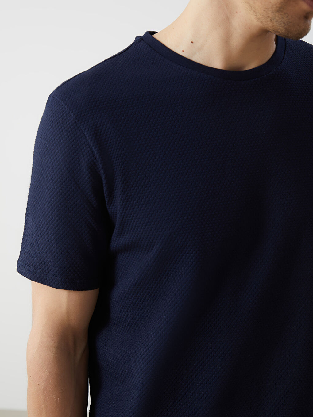 T-shirt Uni pour Hommes à Col Rond-2