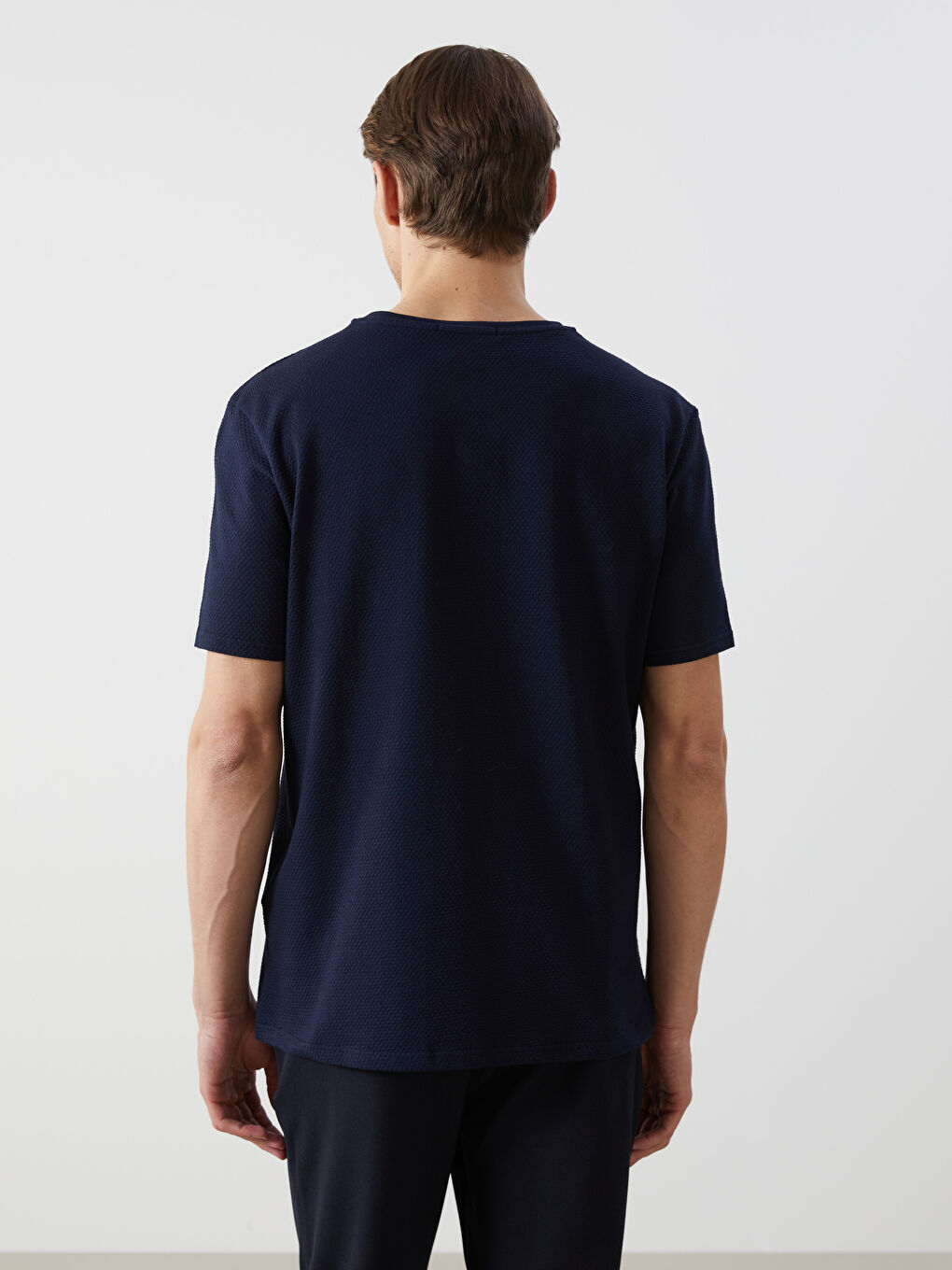 T-shirt Uni pour Hommes à Col Rond-3