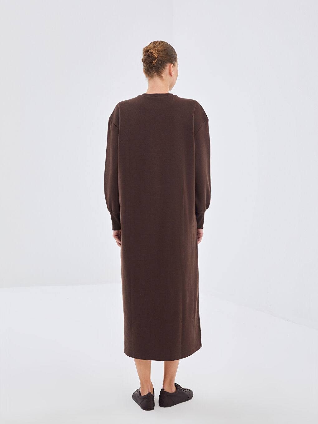 Crew Neck Women's Sweatshirt Dress -W41582Z8-JTW