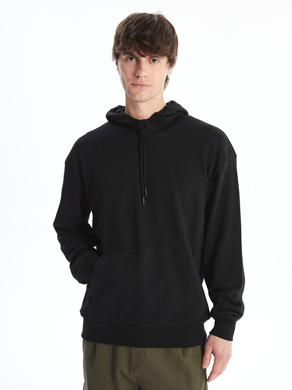 LCW Casual Yeni Siyah Uzun Kollu Erkek Hoodie