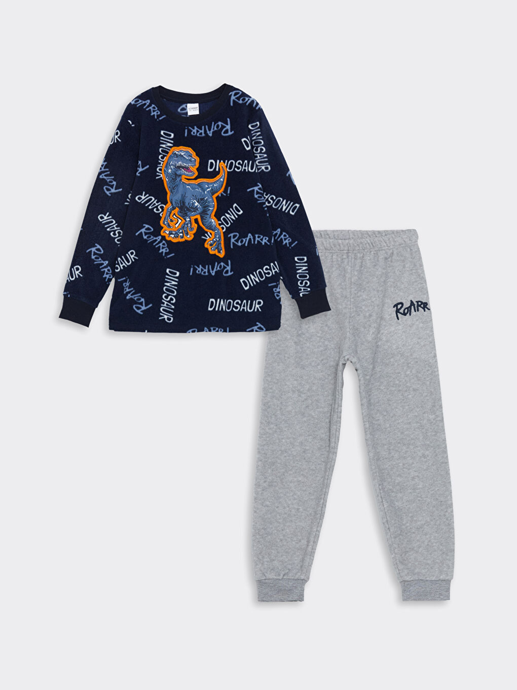 LCW Kids Lacivert Bisiklet Yaka Polar Erkek Çocuk Pijama Takımı