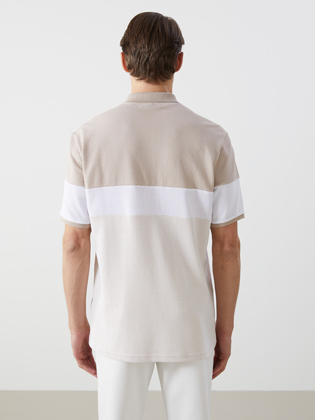 Polo Neck Plain Block Men's T-Shirt-3