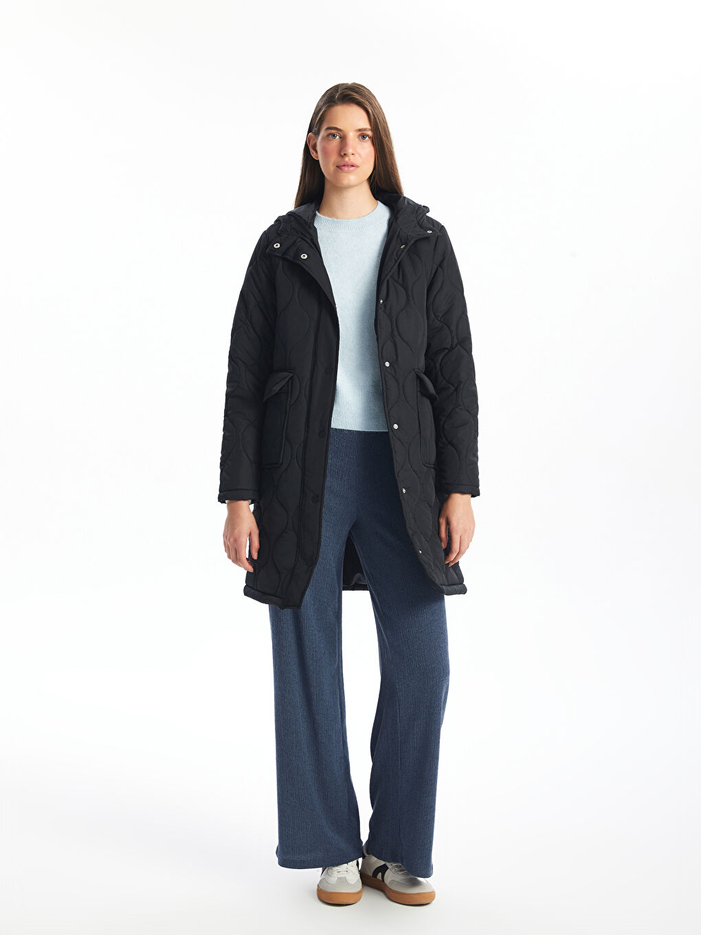 Hooded Quilted Women's Puffer Coat-1