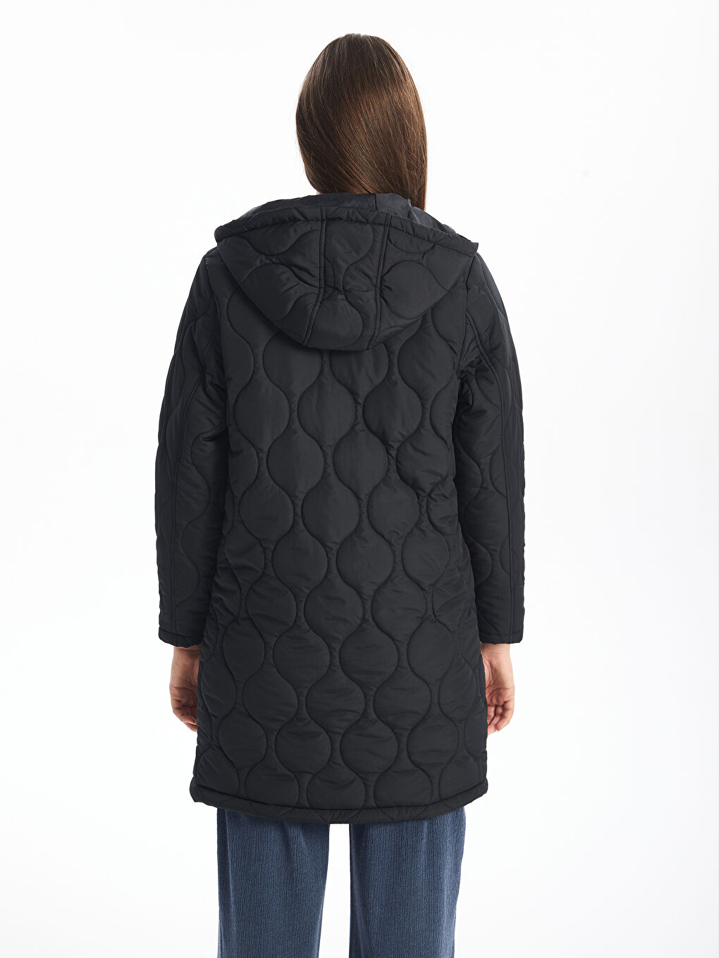Hooded Quilted Women's Puffer Coat-4