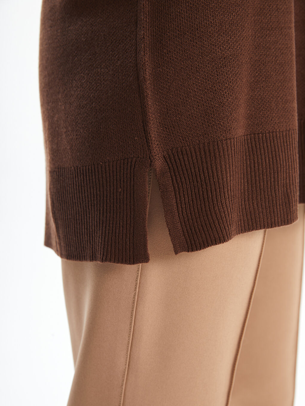 Funnel Neck Women's Knitwear Tunic-2