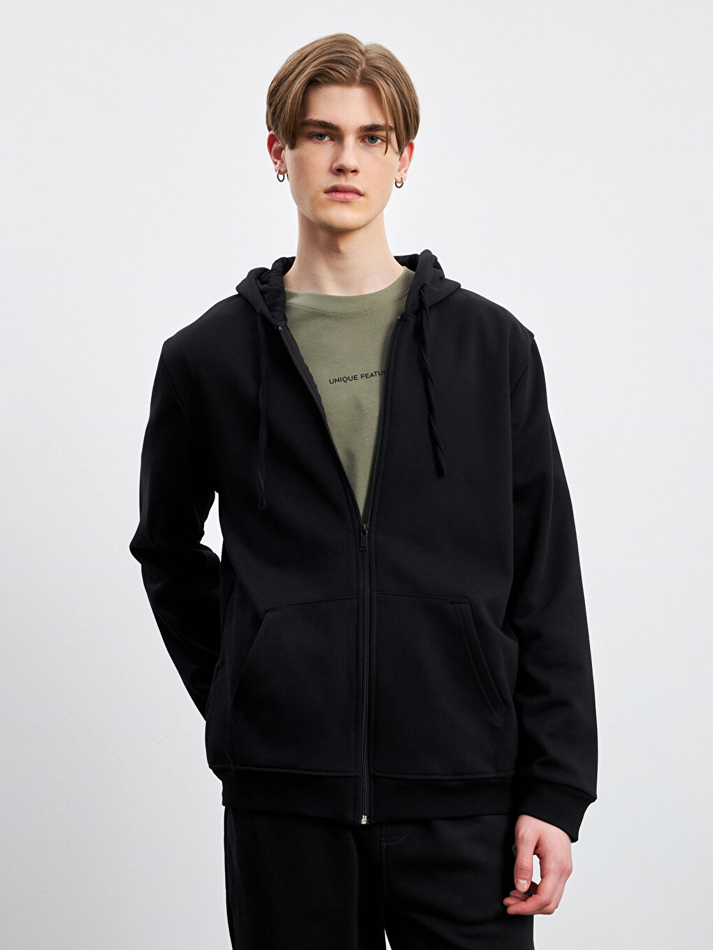 XSIDE Hooded Long Sleeve Men's Zip-Up Sweatshirt -W41718Z8-CVL