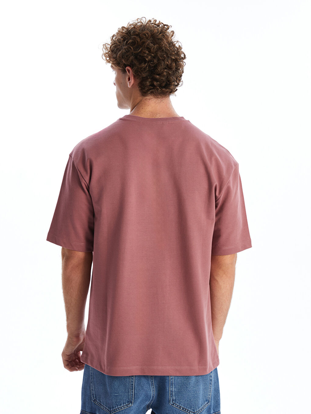 Crew Neck Short Sleeve Men's Sweatshirt-3