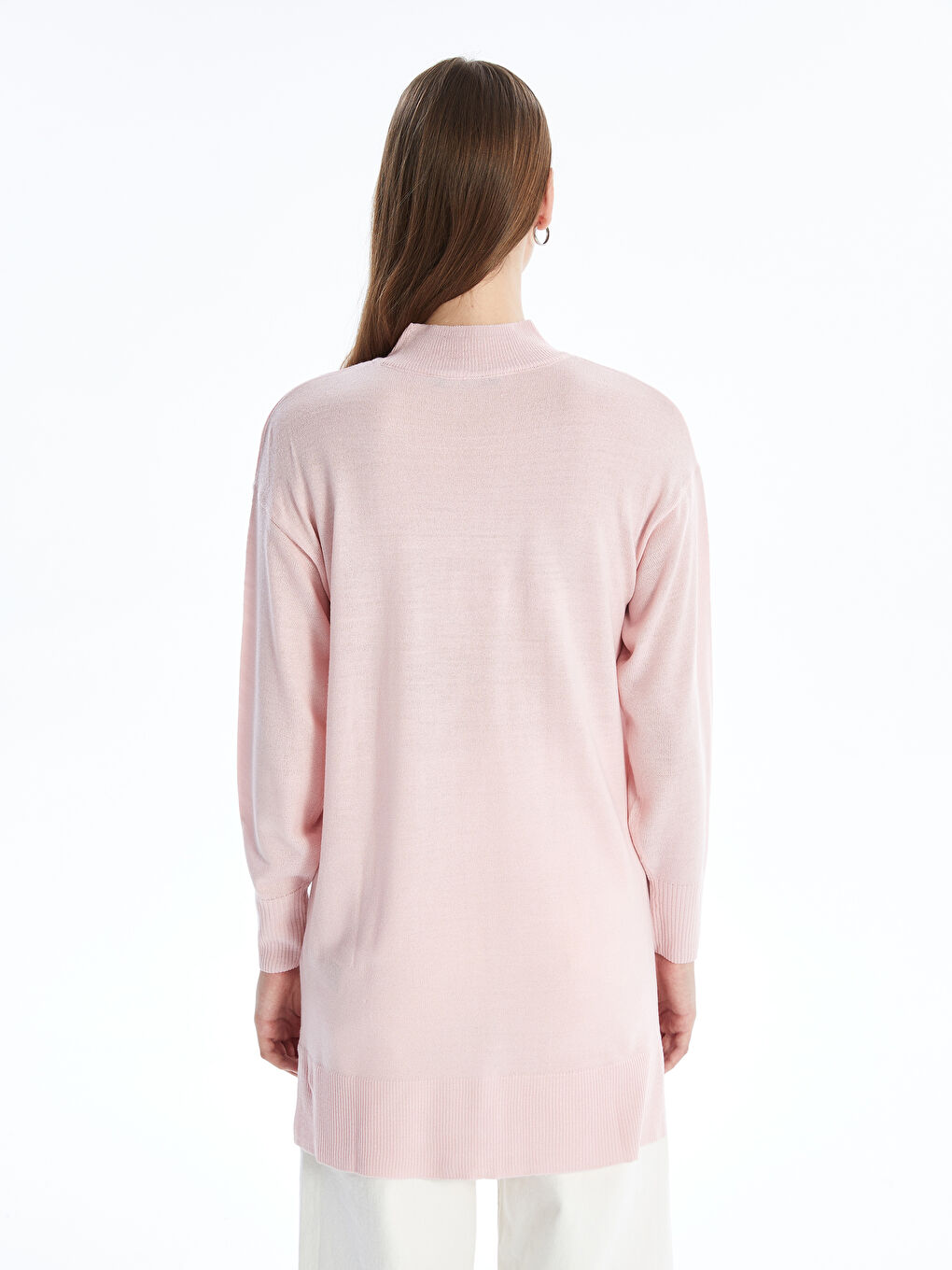 Funnel Neck Women's Knitwear Tunic-3