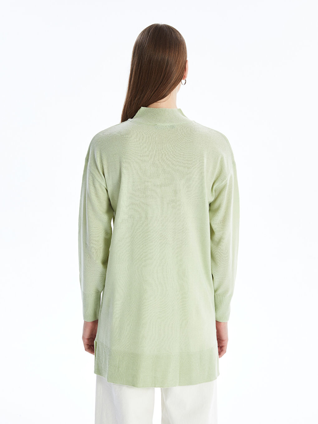 LCW Modest Funnel Neck Women's Knitwear Tunic -W41736Z8-FLD