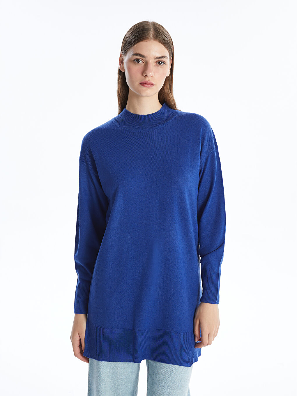 LCW Modest Funnel Neck Women's Knitwear Tunic -W41736Z8-HNC