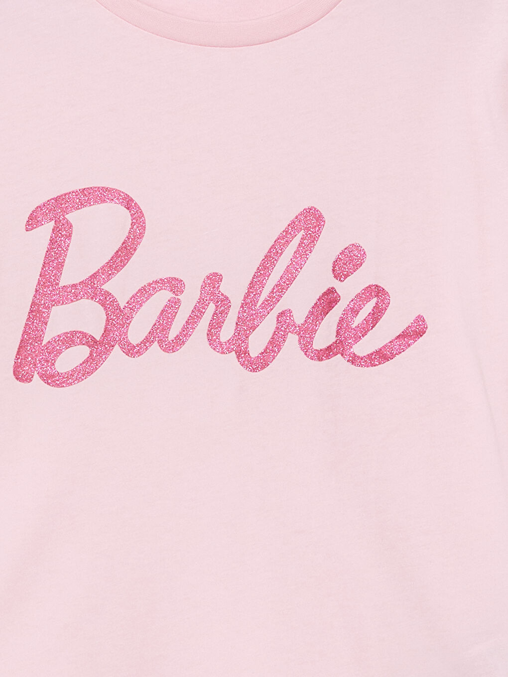 LCW Kids Pembe Bisiklet Yaka Barbie Baskılı Uzun Kollu Kız Çocuk Pijama Takımı - 2