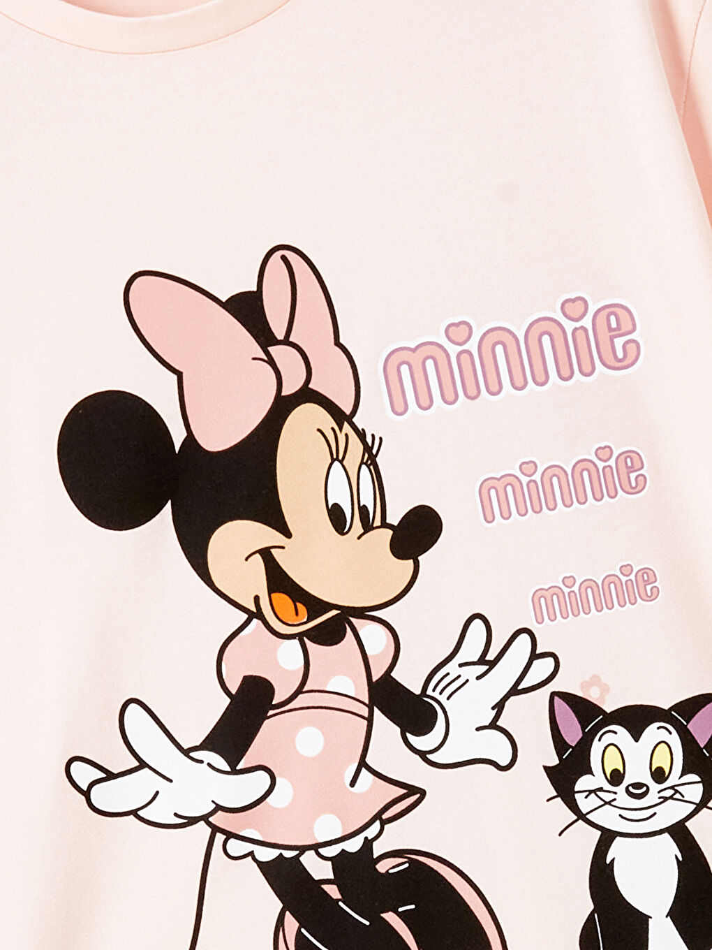 LCW Kids Pembe Bisiklet Yaka Minnie Mouse Baskılı Kız Çocuk Pijama Üst - 2