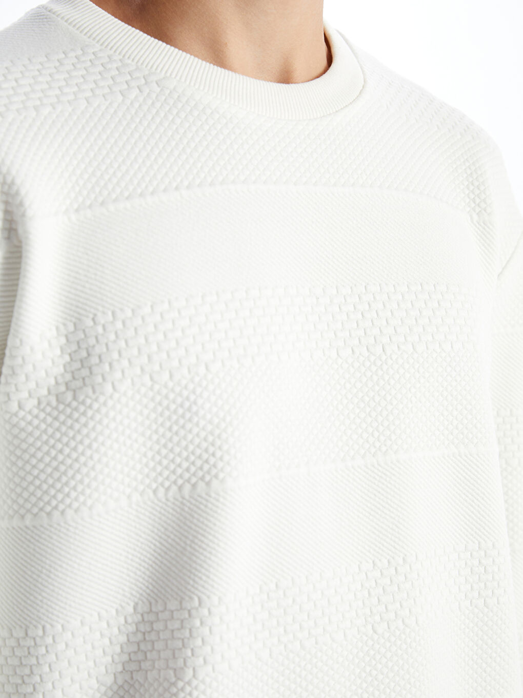 كنزة رياضية كم طويل برقبة دائرية للرجال-2