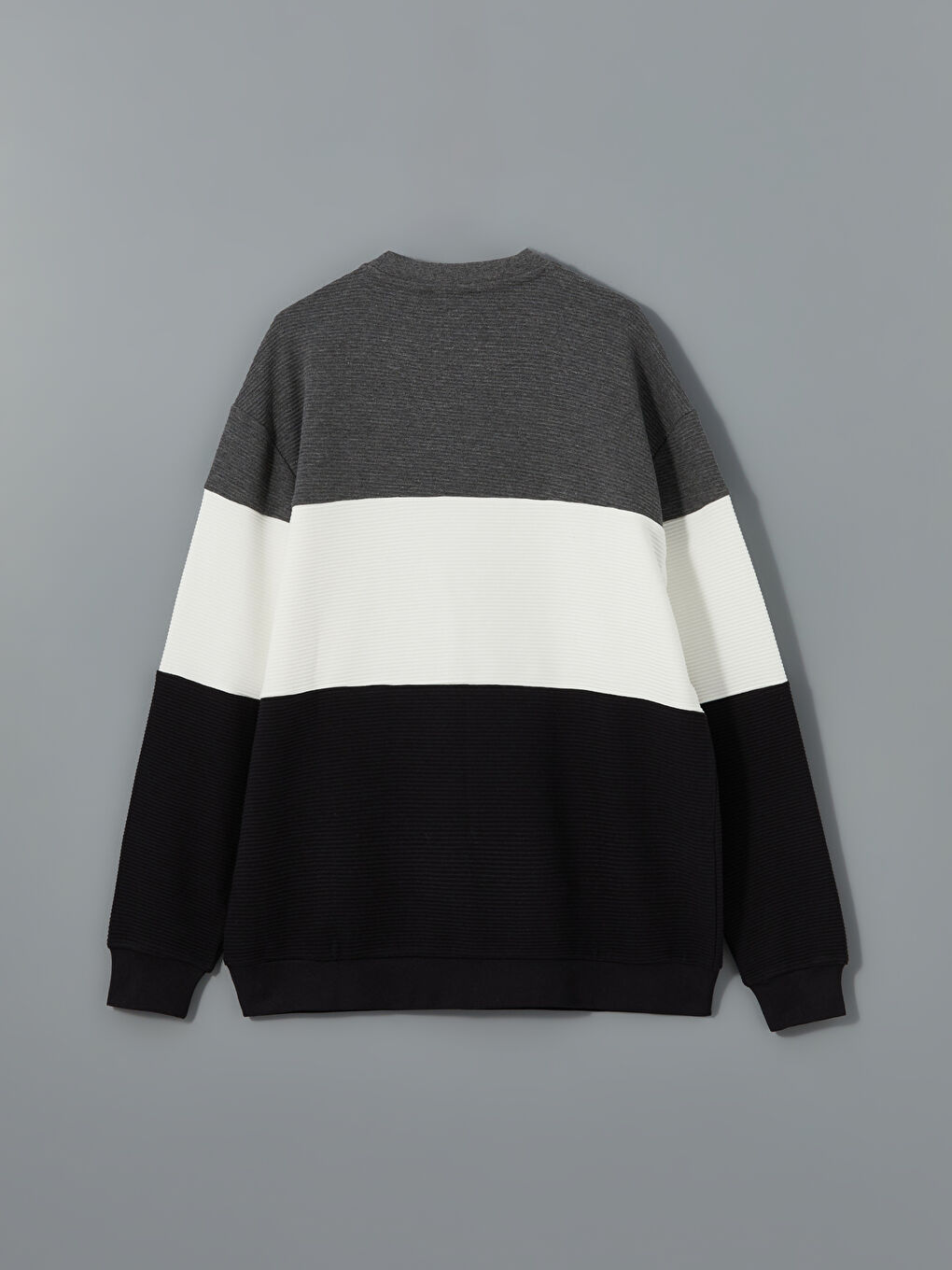 Crew Neck Long Sleeve Color Block Men's Sweatshirt-5