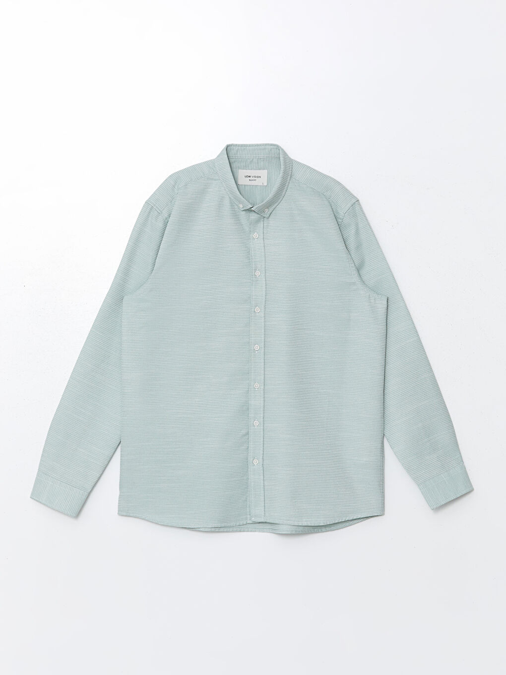 Slim Fit Long Sleeve Dobby Men's Shirt-4