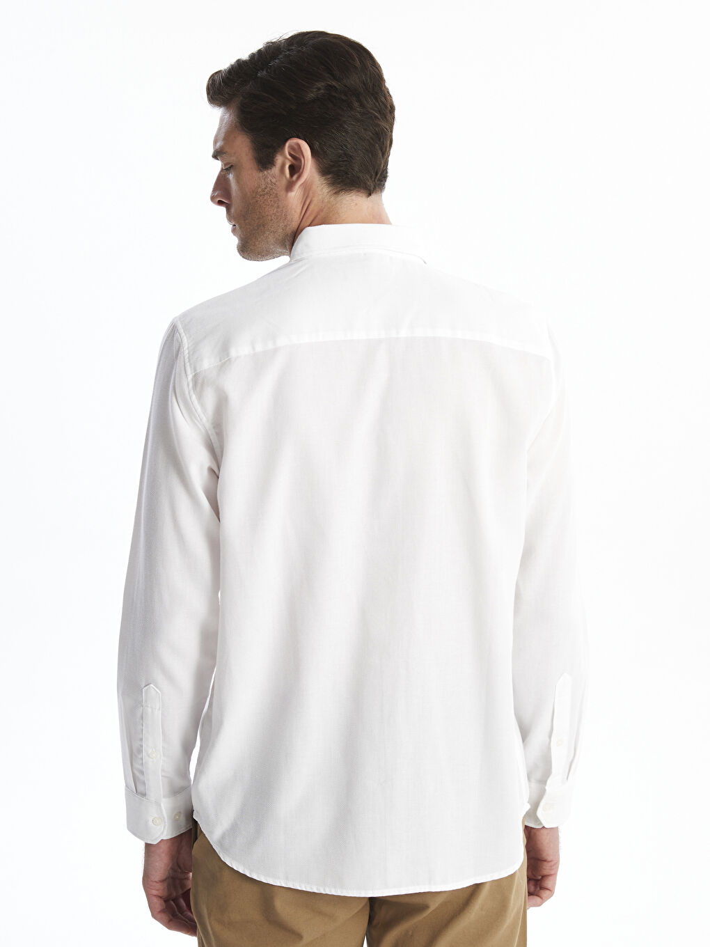 Slim Fit Long Sleeve Dobby Men's Shirt-3