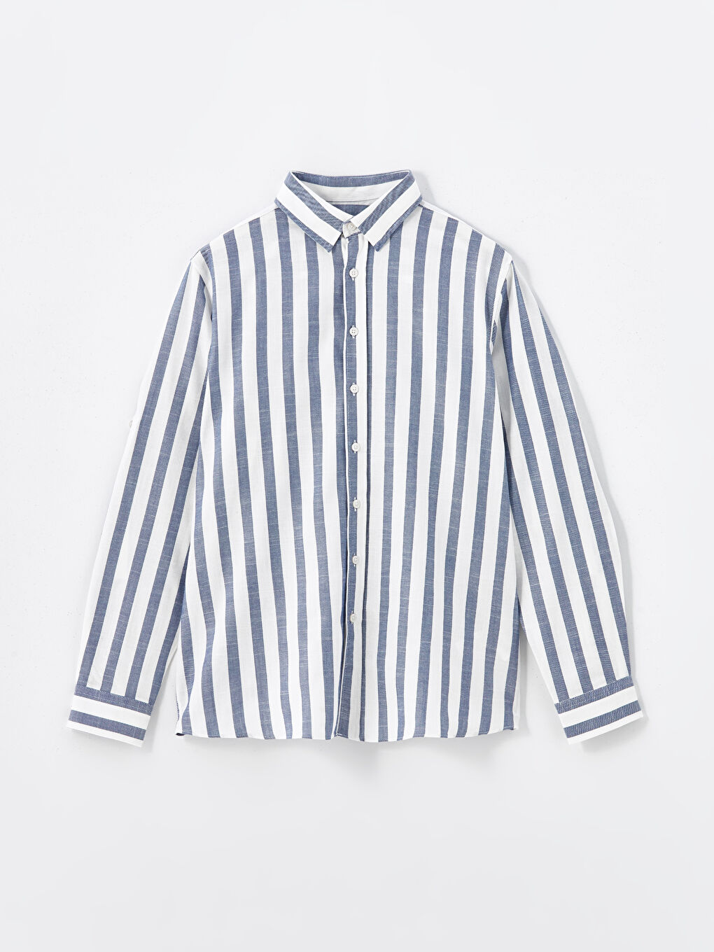 Slim Fit Long Sleeve Striped Men's Shirt-4