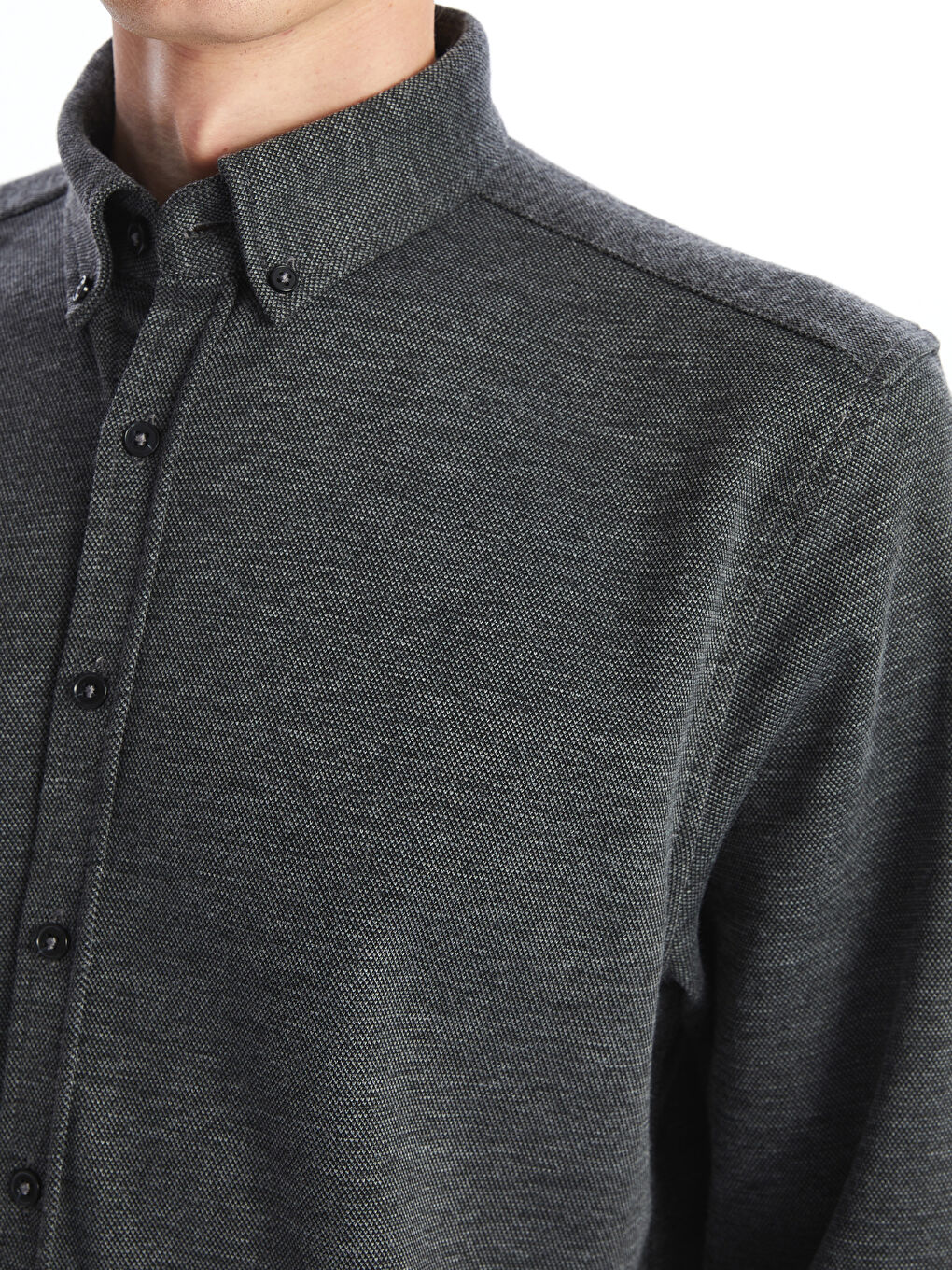 Slim Fit Long Sleeve Men's Shirt-2