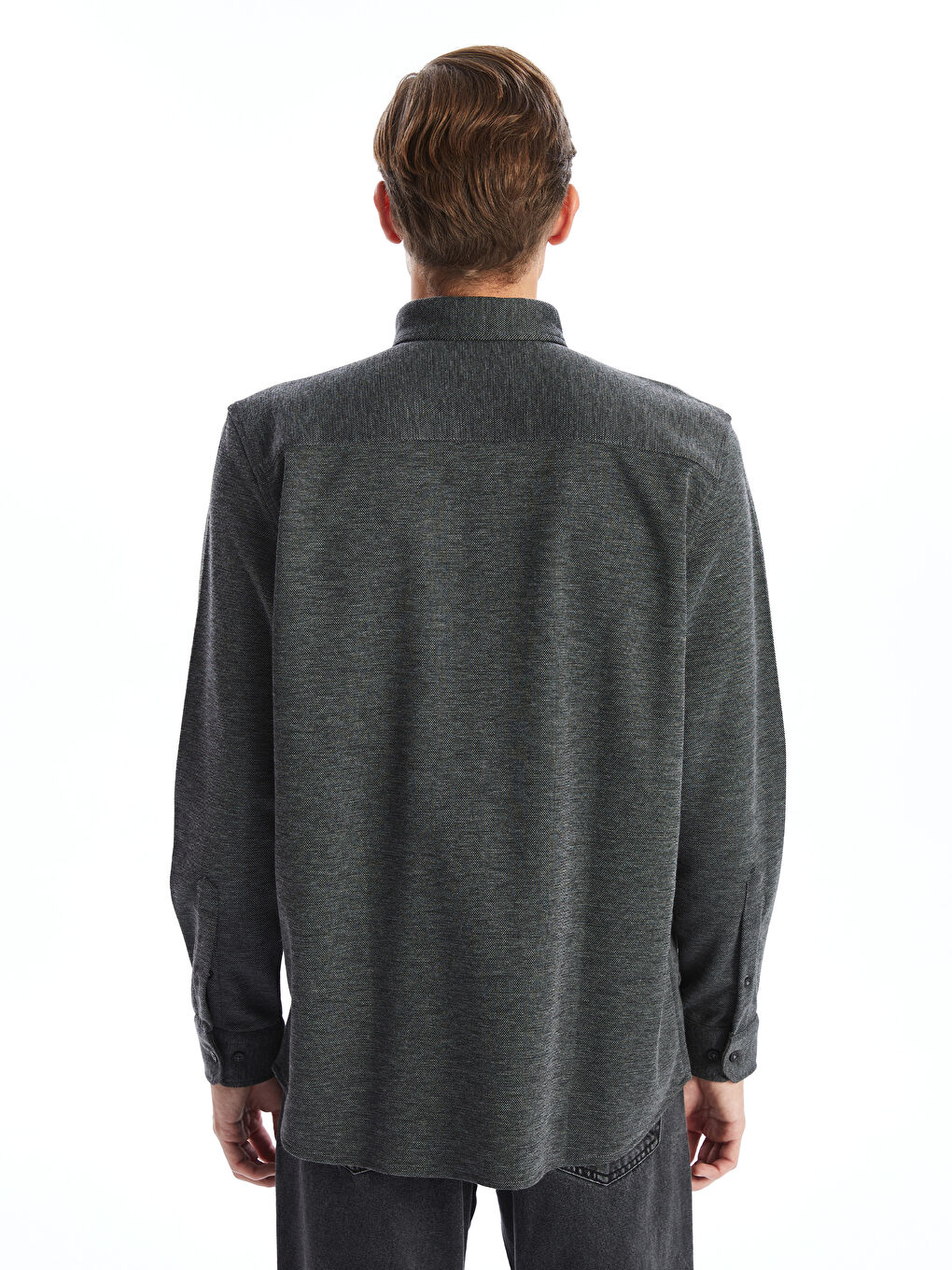 Slim Fit Long Sleeve Men's Shirt-3