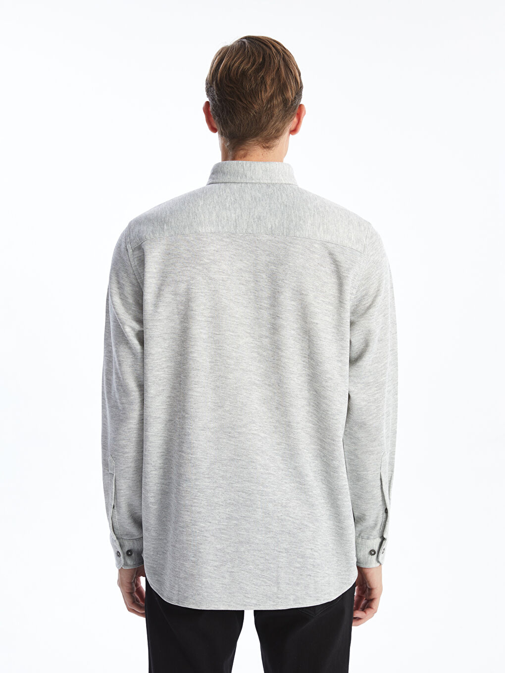 Slim Fit Long Sleeve Men's Shirt-3