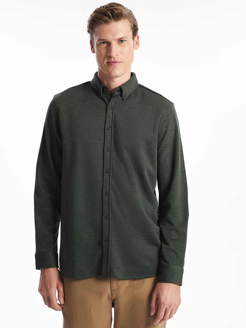 Slim Fit Long Sleeve Men's Shirt