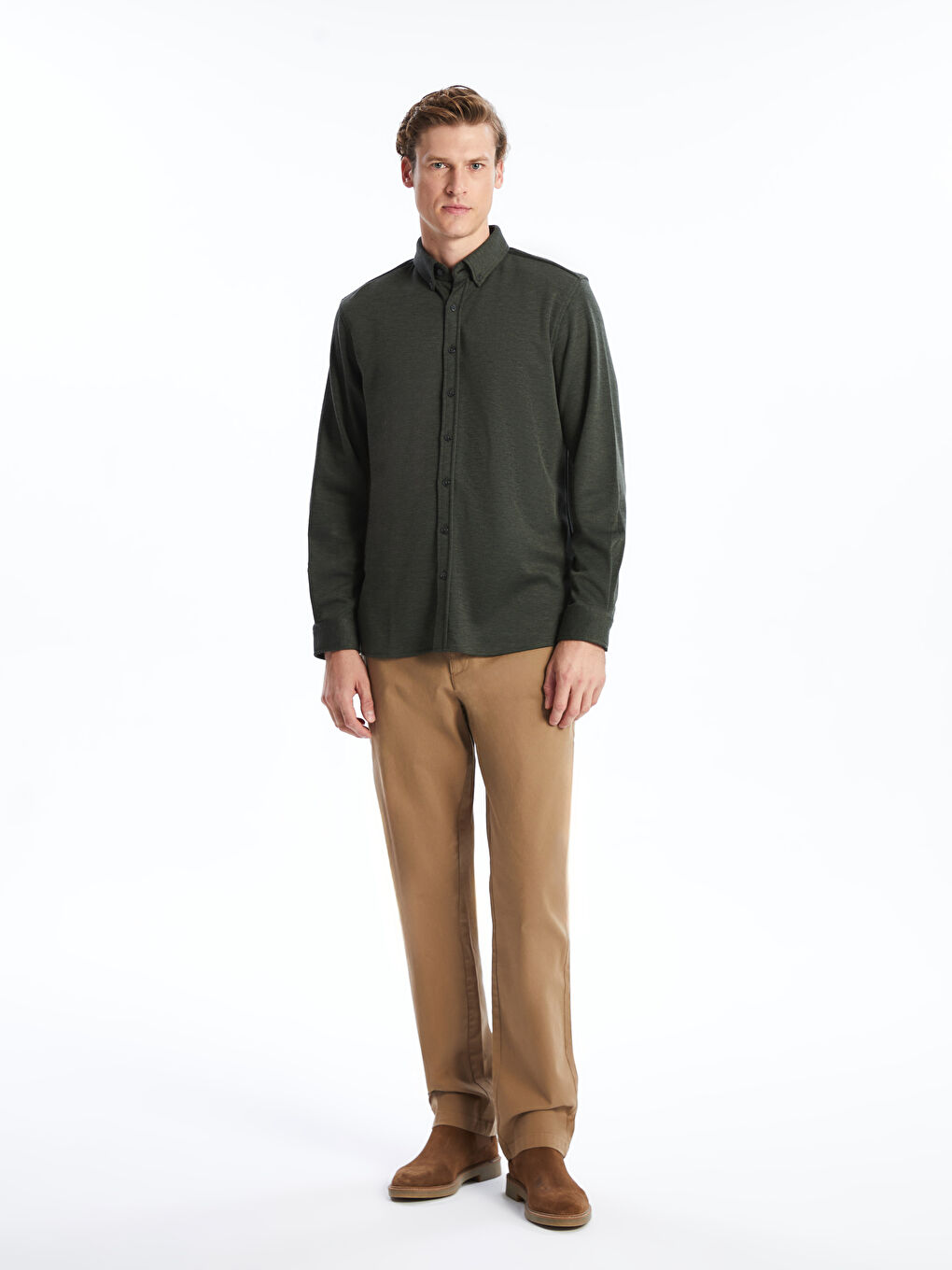 Slim Fit Long Sleeve Men's Shirt-1