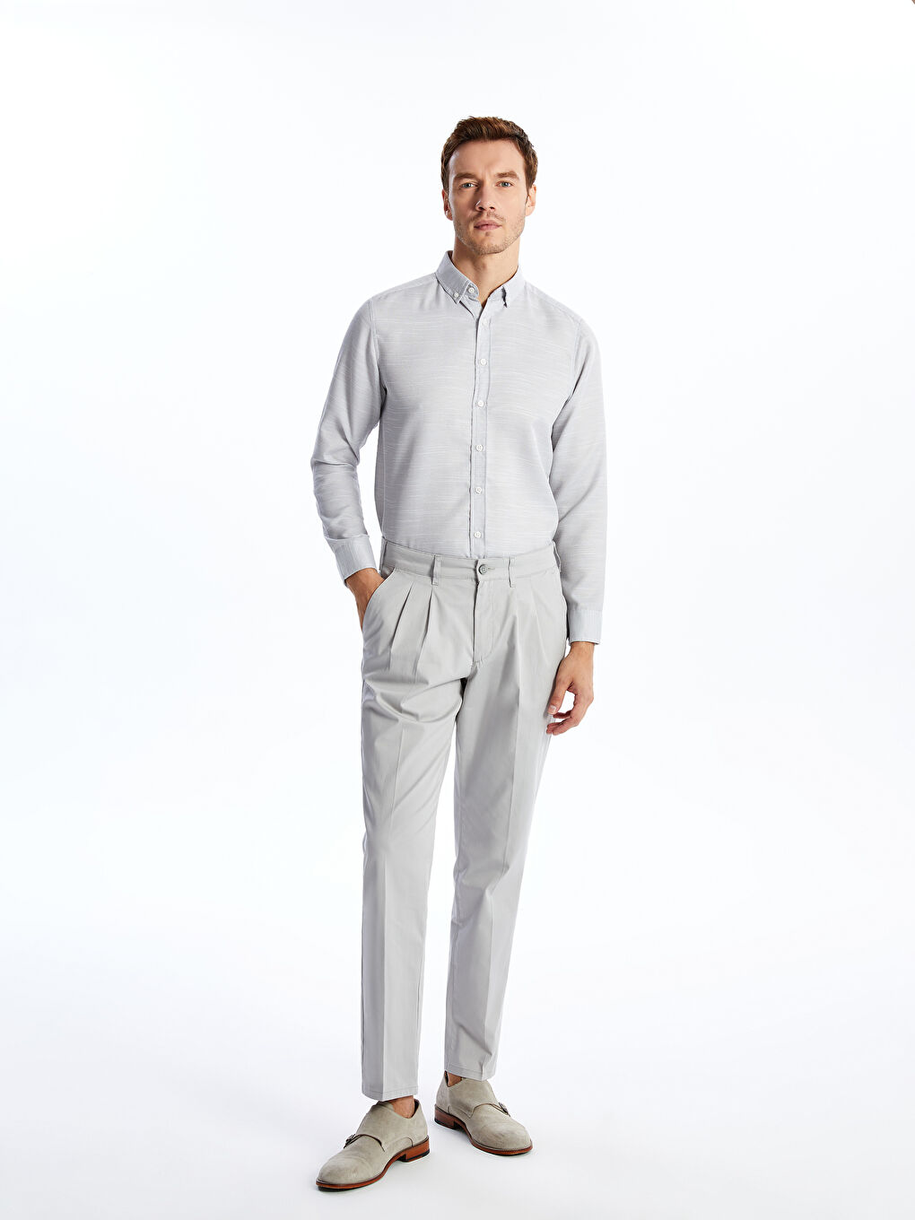 Chemise pour Hommes à Manches Longues en Tissu Dobby Coupe Régulière-1