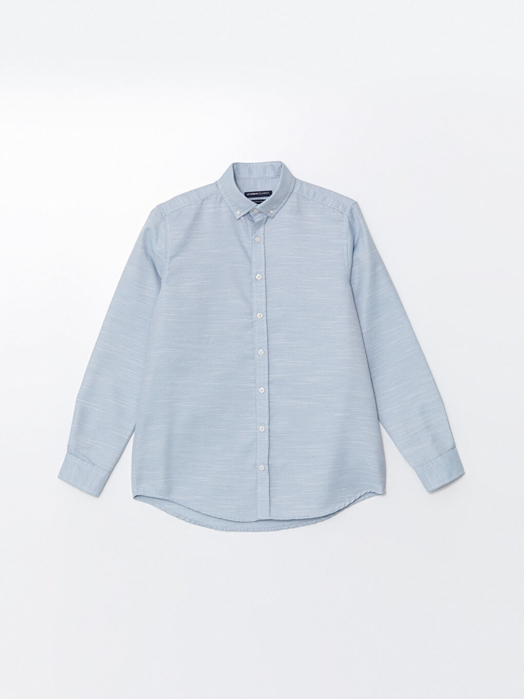 Chemise pour Hommes à Manches Longues en Tissu Dobby Coupe Régulière-4