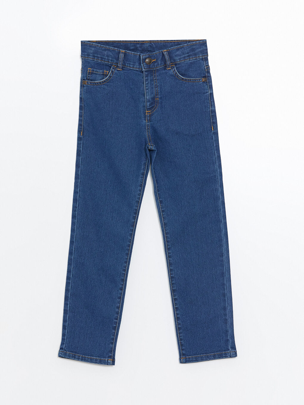 LCW Kids İndigo Beli Ayarlanabilir Lastikli Erkek Çocuk Jean Pantolon