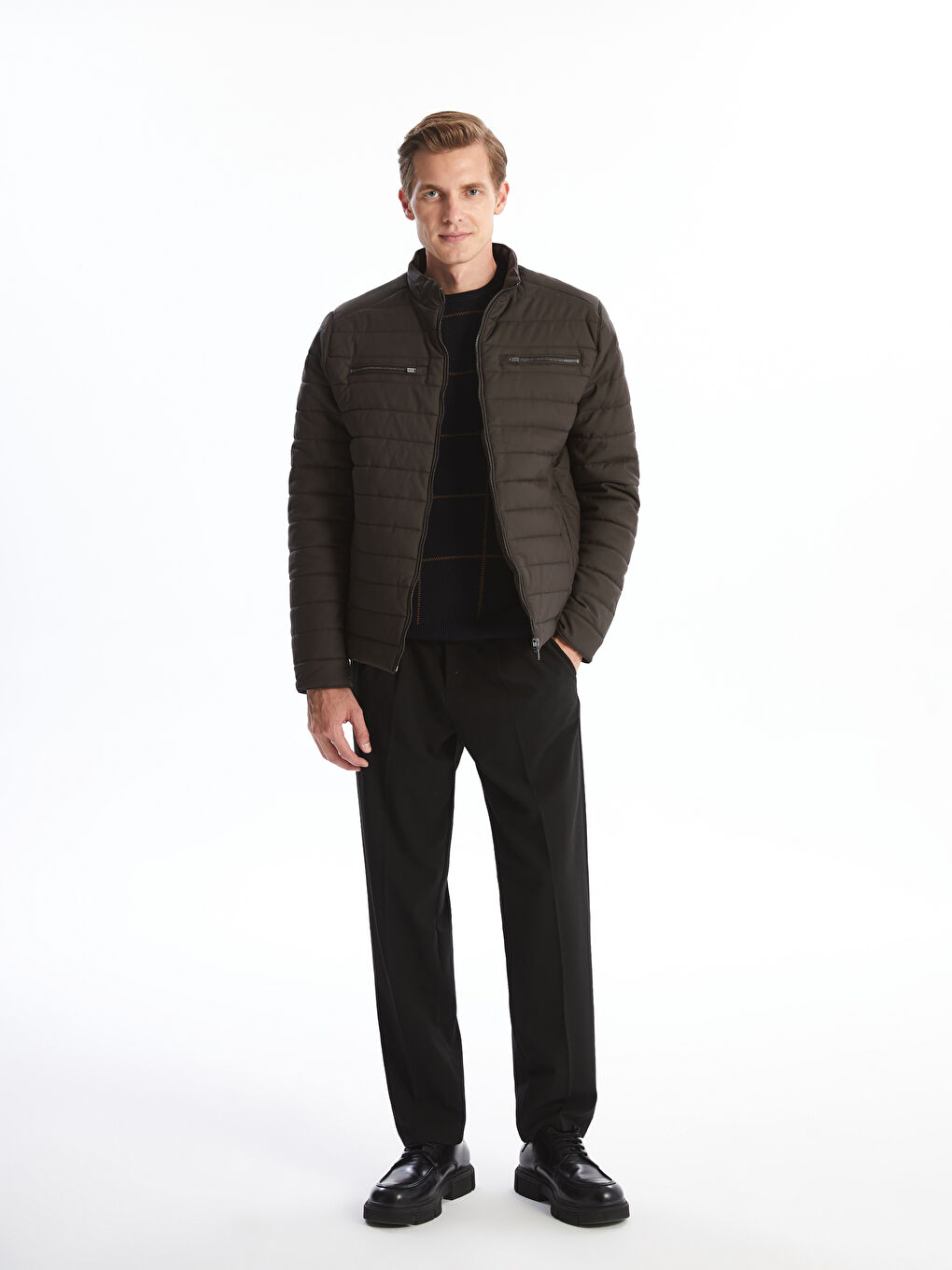 LCWAIKIKI Classic Reguläre Passform Kragenhals Herren Kunstledermantel -W41937Z8-YFQ