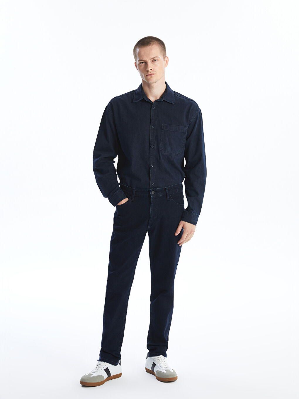 Slim Fit Men's Denim Trousers -W42013Z8-309