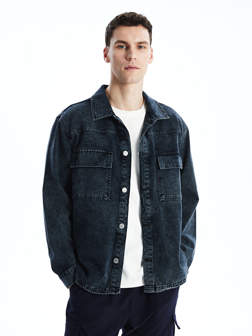 XSIDE Regular Fit Langarm Denim-Hemd für Herren -W42023Z8-HFK