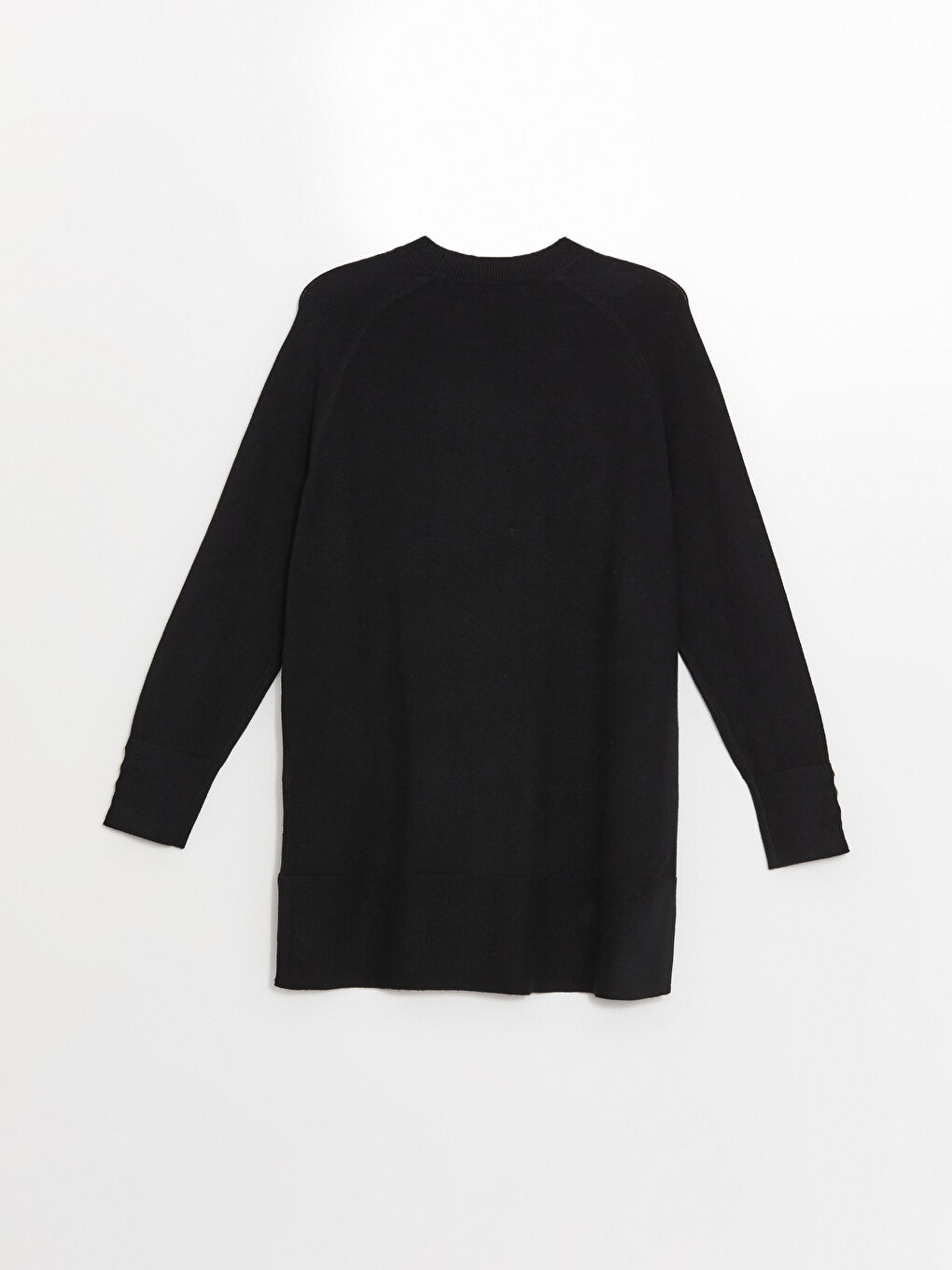 Crew Neck Plain Long Sleeve Women's Knitwear Tunic-5