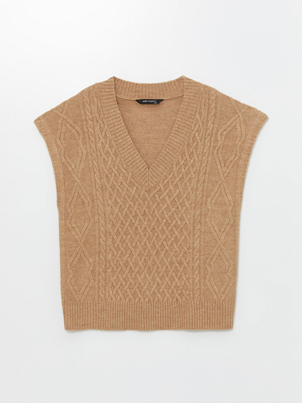 سترة صوفية تريكو واسعة الحجم منقوشة برقبة على شكل حرف V للسيدات-4