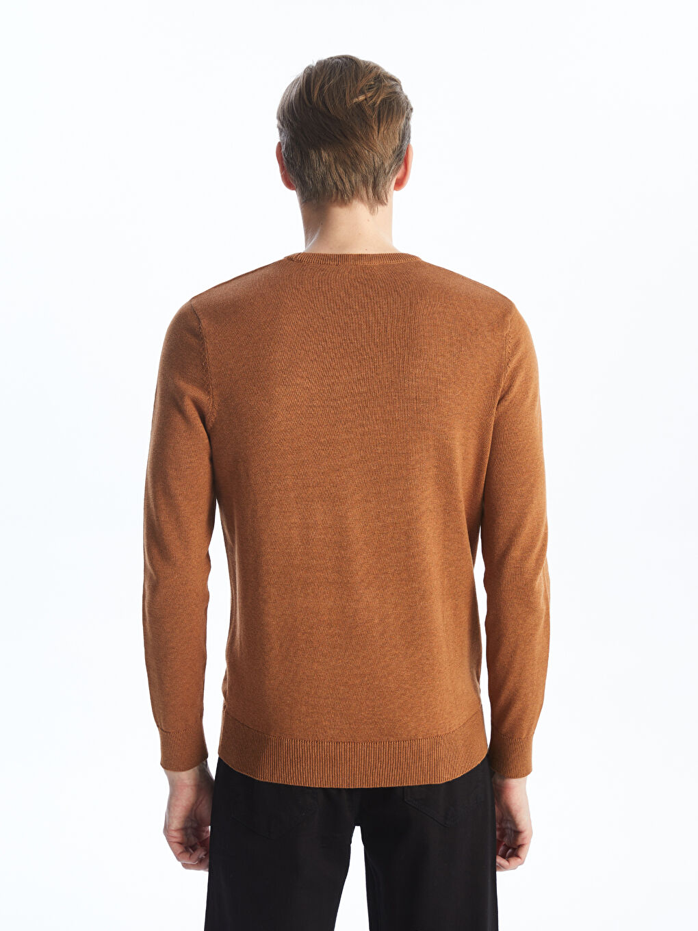 Muški trikotažni džemper okruglog izreza dugih rukava-4